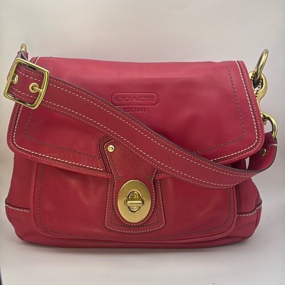 Coach Legacy Ali 12584 Raspberry Pink  Vachetta Leather - Picture 1 of 14